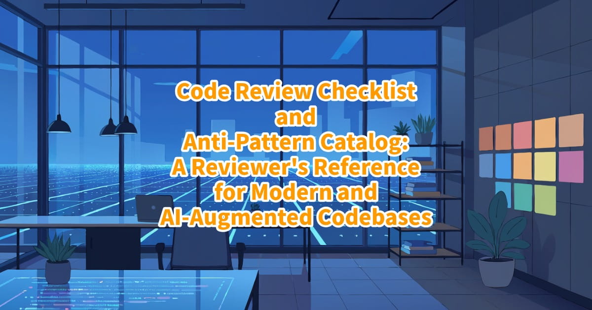 Code Review Checklist and Anti-Pattern Catalog: A Reviewer's Reference ...