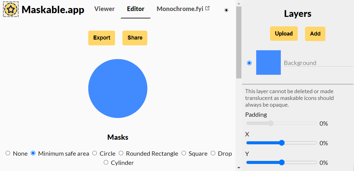 Screen of Maskable.app
