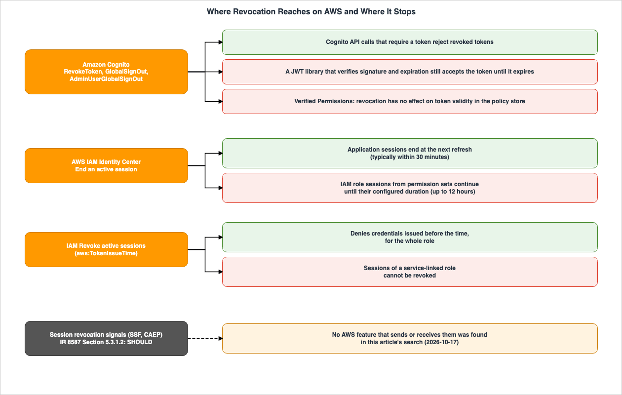 Where Revocation Reaches on AWS and Where It Stops