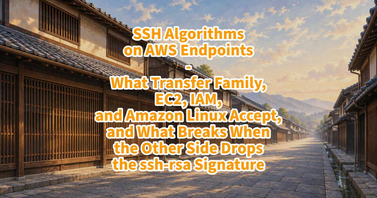 SSH Algorithms on AWS Endpoints - What Transfer Family, EC2, IAM, and ...