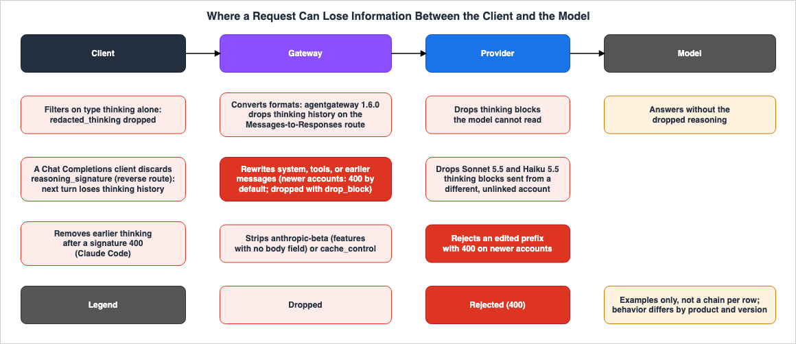 Where a Request Can Lose Information Between the Client and the Model